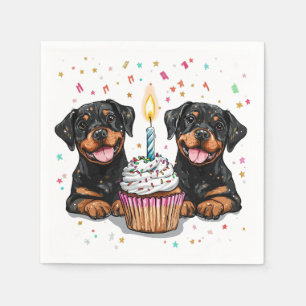 Birthday Rottweiler Dogs Napkin