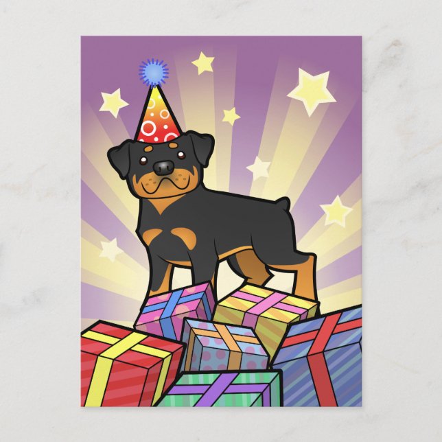 Birthday Rottweiler Postcard (Front)