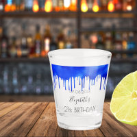 Birthday royal blue drips name