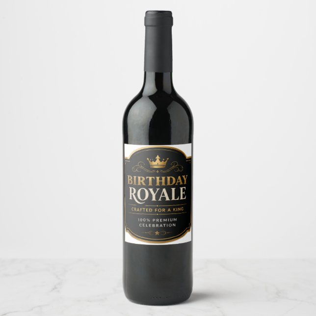 Birthday Royale Wine Label Design (Front)