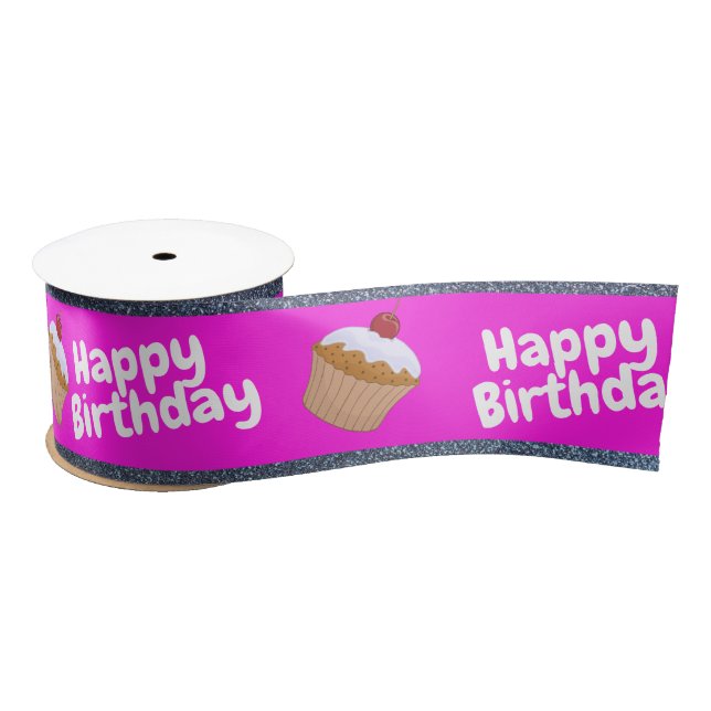 Birthday   satin ribbon (Spool)