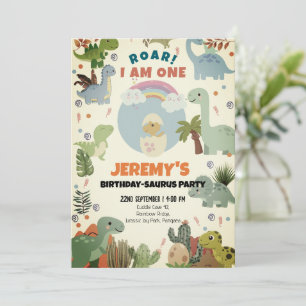 Birthday-Saurus First Birthday PArty Invitation