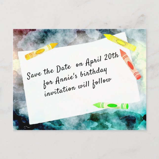 Birthday Save The Date Postcard (Front)