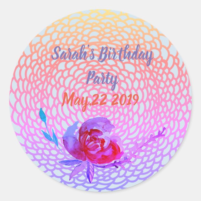 Birthday Save the date sticker (Front)