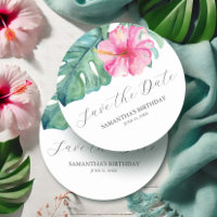 Birthday Save The Date Tropical Theme