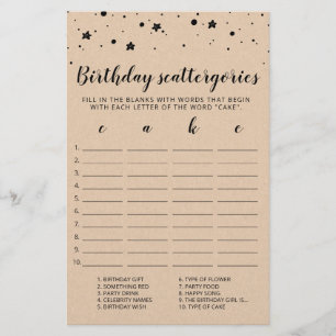 Birthday Scattergories editable game