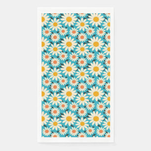 Birthday Seamless White and Orange Daisy Flower Napkin