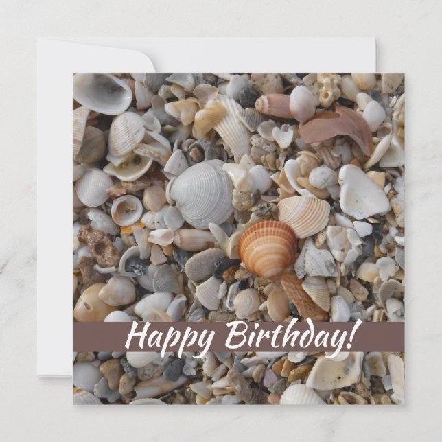 Birthday Seashells At The Sea Shore  (Front)