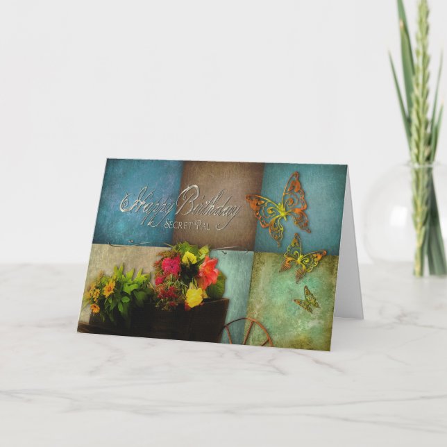 BIRTHDAY - SECRET PAL - COUNRY FLOWERS CARD (Front)