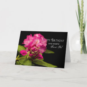 BIRTHDAY - SECRET PAL - RODODENDRONS on Black Card