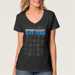 Birthday Security Squad Blue Team Checkpoint Barri T-Shirt