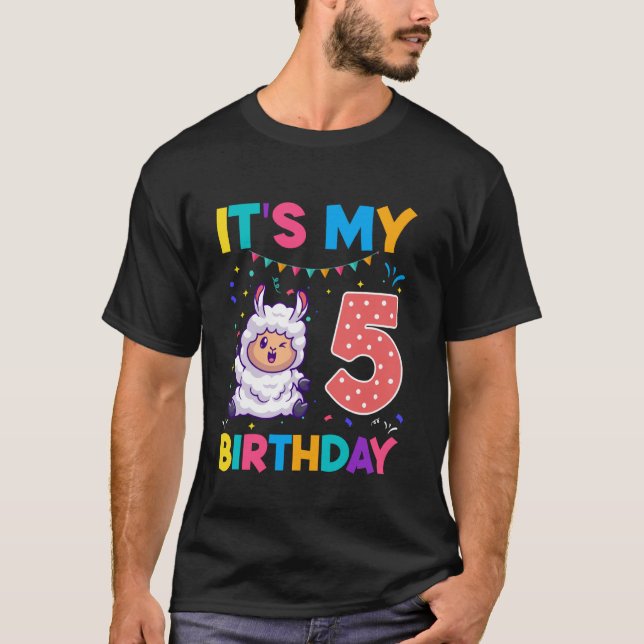 Birthday Sheep 5 years old 5th Birthday Sheep Love T-Shirt (Front)