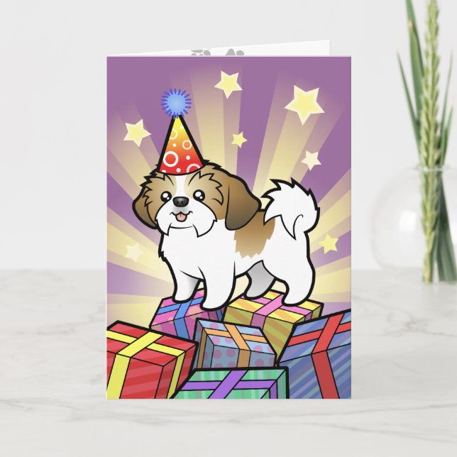 Birthday Shih Tzu (puppy cut) Card (Front)