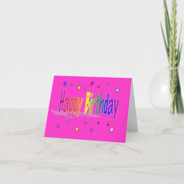 Birthday - Shine (Pink) Card (Front)