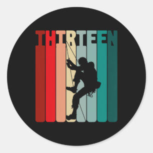 Birthday Shirt 13 Years Climbing 13th Birthday Boy Classic Round Sticker