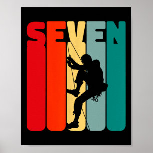 Birthday Shirt 7 Years Climbing 7th Birthday Boys Poster