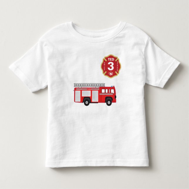 Birthday Shirt - Fire Engine (Front)