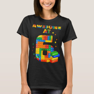 Birthday Shirt For Kids 6 Building Blocks Bricks P