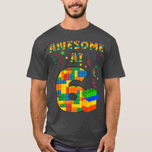 Birthday Shirt For Kids 6 Building Blocks Bricks T