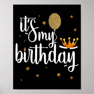 Birthday shirt women girl kids funny crown poster