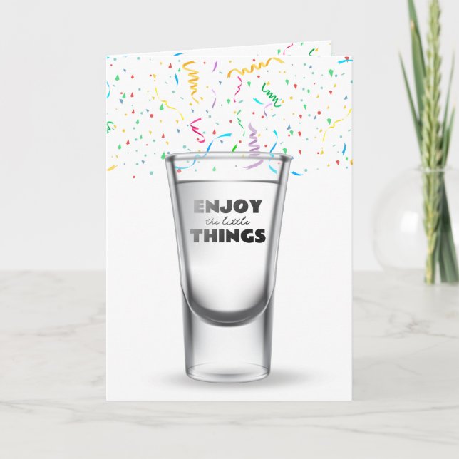 Birthday Shot Glass In Confetti Card (Front)
