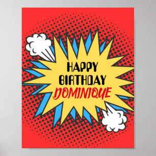 Birthday Sign, Superhero Theme, Personalise  Poster