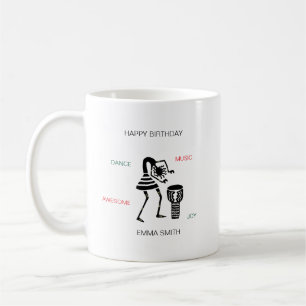 Birthday, Silhouette African Drumming Girl Coffee Mug