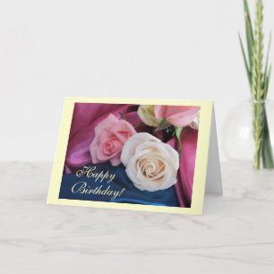 Birthday silk and roses card
