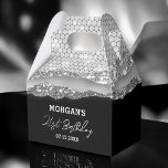 Birthday Silver Black Glitter Name Thank You Favour Box<br><div class="desc">Add a touch of glam to your celebration with our Birthday Black Silver Glitter Name Thank You Favour Boxes! These stylish boxes feature a sleek black design accented with silver glitter and personalised with your name for a custom touch. Perfect for party favours, they combine elegance with a bit of...</div>