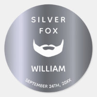 Birthday silver fox beard men guys grey trendy