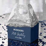 Birthday Silver Navy Blue Glitter Name Thank You Favour Box<br><div class="desc">Add a touch of glam to your celebration with our Birthday Navy Blue Silver Glitter Name Thank You Favour Boxes! These stylish boxes feature a sleek navy blue design accented with silver glitter and personalised with your name for a custom touch. Perfect for party favours, they combine elegance with a...</div>