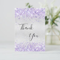 Birthday silver purple glitter dust thank you