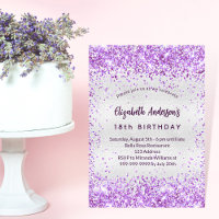 Birthday silver purple violet glitter glamourous
