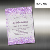 Birthday silver purple violet glitter luxury