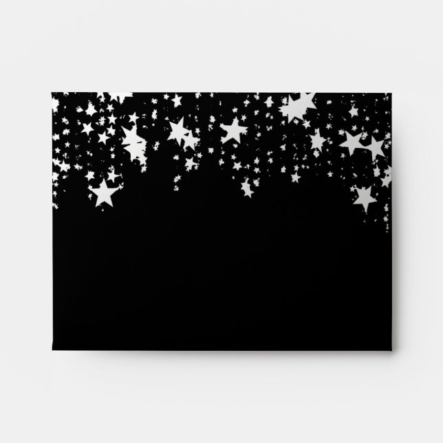 Birthday silver under the stars black envelope (Front)