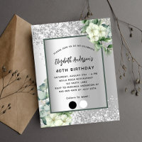 Birthday silver white floral attire palette luxury