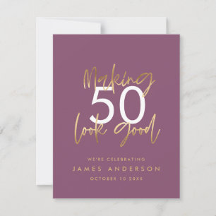 birthday simple stylish elegant script photo invit invitation