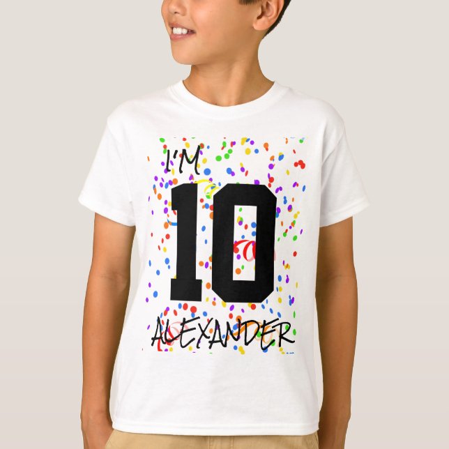 Birthday Simple White & Black  T-Shirt (Front)