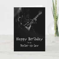 Birthday Sister-in-law Fun You Rock Music Card