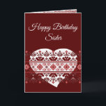 Birthday Sister Ukrainian Folk Ethnic Embroidery Card<br><div class="desc">Ukrainian Folk Ethnic Embroidery Border Traditional Belarusian  Birthday Sister</div>