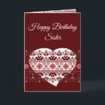 Birthday Sister Ukrainian Folk Ethnic Embroidery Card<br><div class="desc">Ukrainian Folk Ethnic Embroidery Border Traditional Belarusian  Birthday Sister</div>