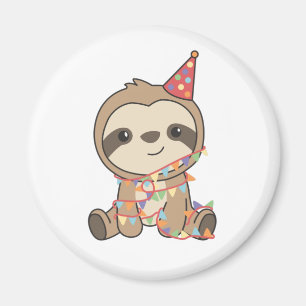 Birthday Sloth For Children A Birthday Magnet