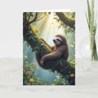 Birthday Sloth In a Rainforest