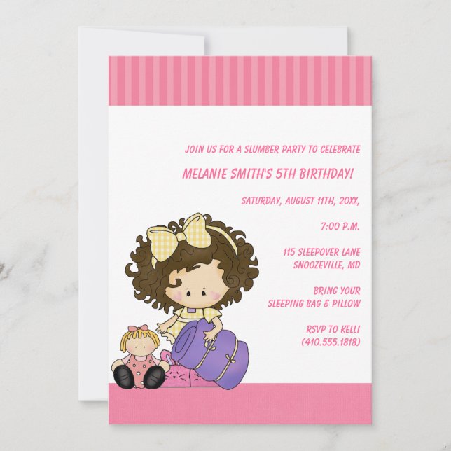 Birthday & Slumber Party Invitations (Front)