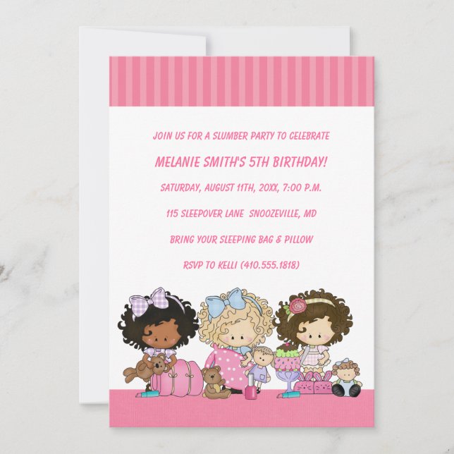 Birthday & Slumber Party Invitations (Front)