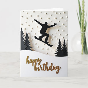 Birthday Snowboard Jump Card