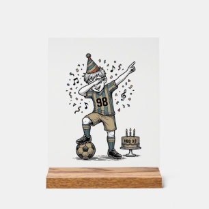 Birthday Soccer Boy Dab Vintage Engraving Shirt_1 Acrylic Sign