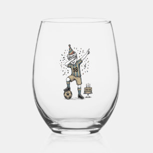 Birthday Soccer Boy Dab Vintage Engraving Shirt_1 Stemless Wine Glass
