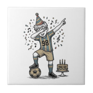 Birthday Soccer Boy Dab Vintage Engraving Shirt_1 Tile
