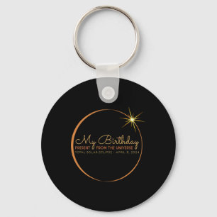 Birthday Solar Eclipse 2024 April 8 Total Eclipse  Key Ring